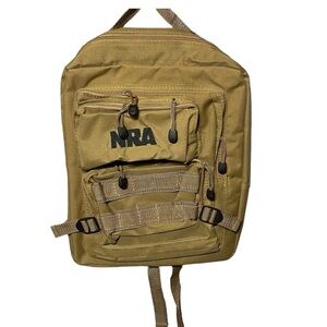 NRA Tactical Backpack Range Hunting Bag Storage Bag Desert Tan Khaki 15"H x12"W
